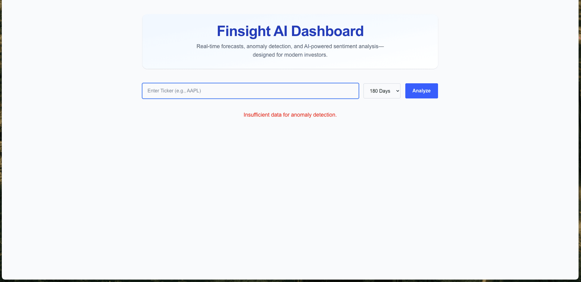 Finsight AI Terminal